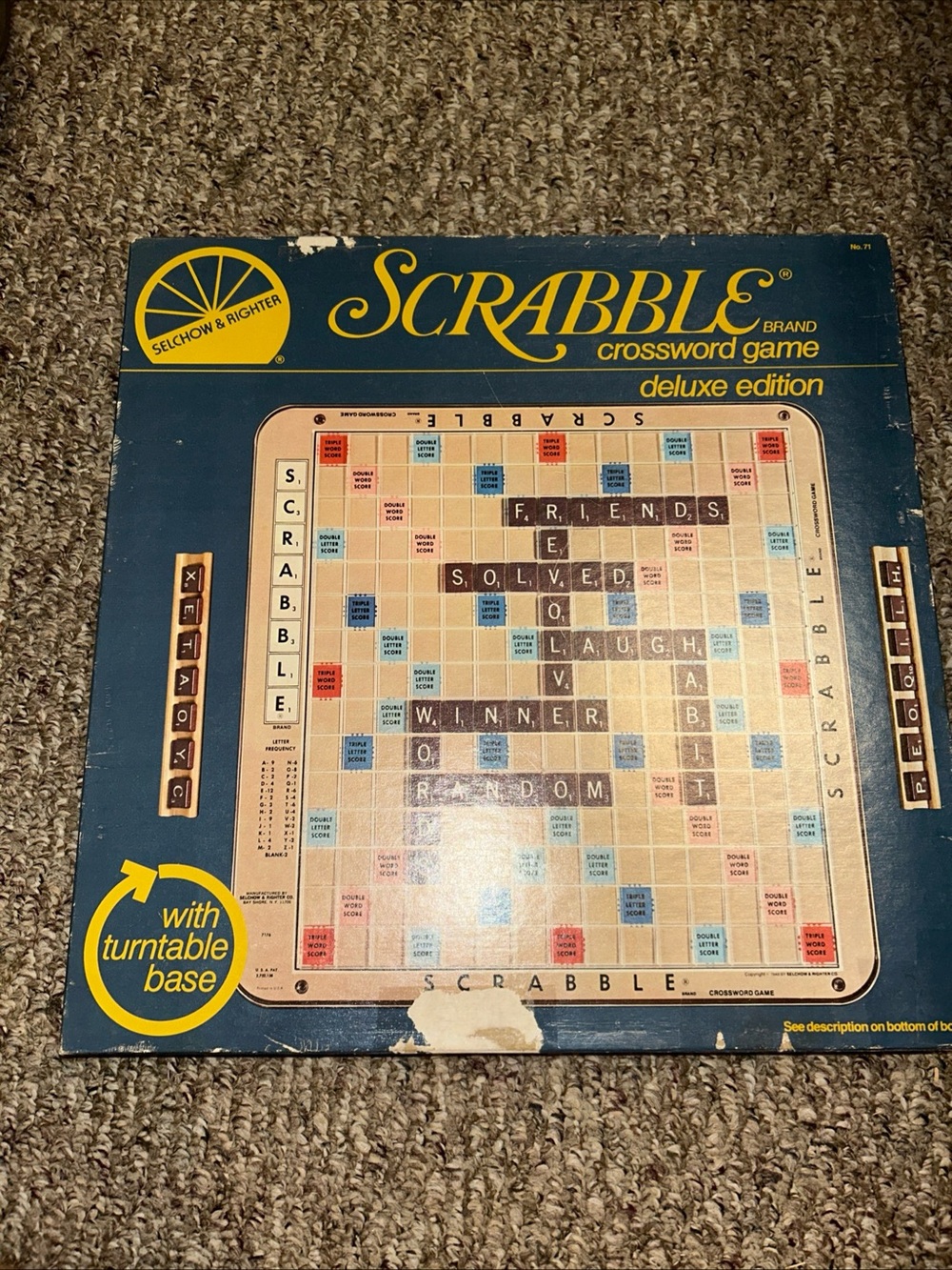 Vintage Selchow & Righter Scrabble Deluxe Edition CrossWord Game *Complete*